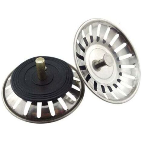 2PCS Bonde à panier universelle 8 cm Filtre à Évier de Cuisine en Acier Inoxydable Filtre Bouchon d'Évier (1/4)