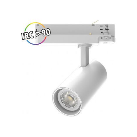 Spot LED sur Rail Blanc 25W 4000K 2500 LM IRC90 adaptateur rail 3 allumages Miidex Lighting® (1/3)