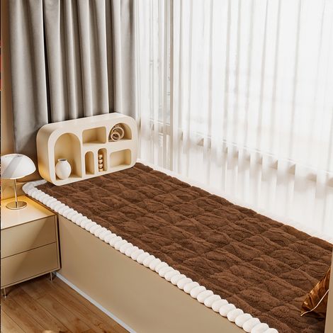 Brown Taffeta Thickened Soft Non-slip Sofa Cushion 180cm W x 70cm D (1/5)