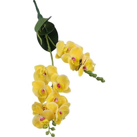 Orchidée papillon artificielle, fleurs en plastiquejaune (1/5)