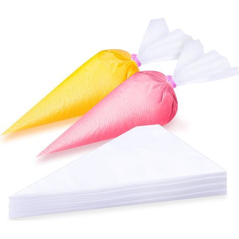 Poches à Douille, 180 Pièces Poches à Pâtisserie pour Décoration de Gâteaux, Poches à Douille Jetables pour Pâtisserie, Sac de Décoration de Gâteau pour Crèmes, Gâteaux, Desserts, Bonbons (1/5)