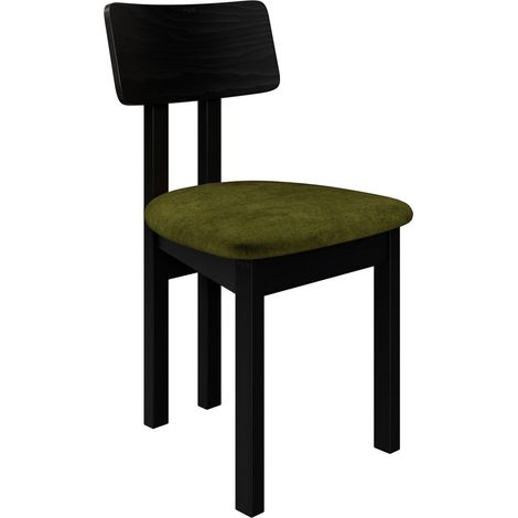 Chaise Victorville 382, Noir, 85x47x48cm, Tissu, En bois, Bois (1/5)