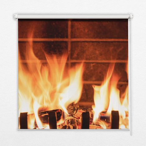 Tenda a Rullo Interna per Finestra - Tenda Filtrante Luce - Tenda Privacy - Tenda Decorativa Rettangolare - Rullo per Interni - (150 cm x 140 cm) - Camino (1/5)
