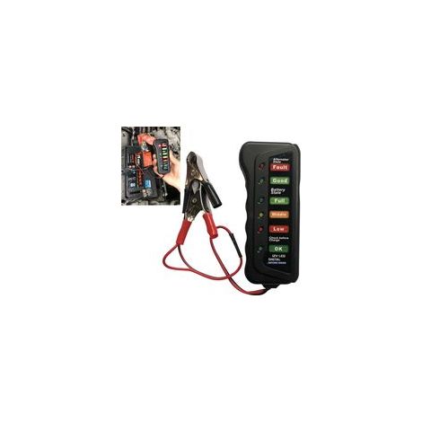 Testeur de Batterie 12V 6 Voyants LED Testeur Batterie Voiture Alternateur 12v Analyseur de Batterie pour Auto Moto (1/5)