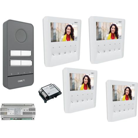 Kit Videocitofono quadrifamiliare came con Monitor vivavoce 4 famiglie
