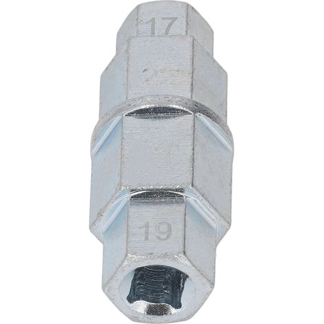 Clé hexagonale pour axe de roue avant de moto, spécialement conçue pour le démontage de l'axe (17, 19, 22 et 24 mm), argentée