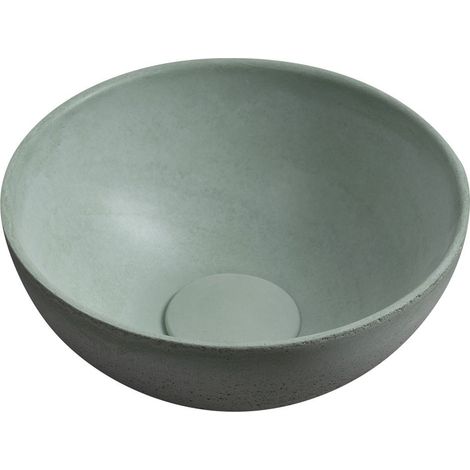 Vasque à poser MINOR en béton, diamètre 26 cm, vert mat (1/5)
