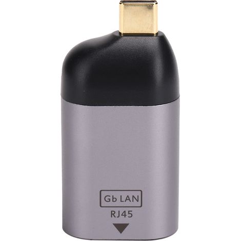 Adaptateur Type‑C vers RJ45 en Alliage d'Aluminium Portable 1000Mbps pour Composants Électroniques (1/5)