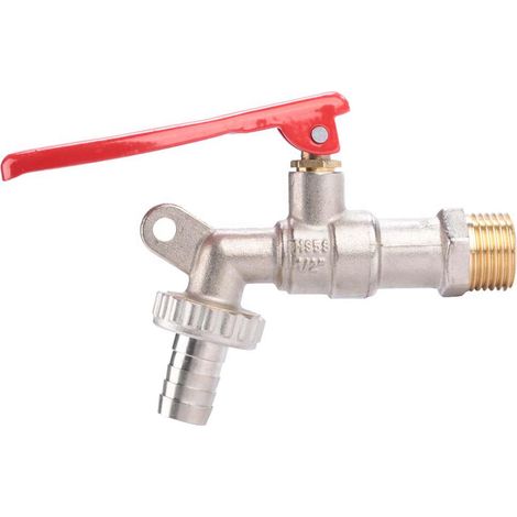 Robinet d'eau verrouillable en laiton, filetage 1/2", pour la maison, l'extérieur et le jardin (1/5)