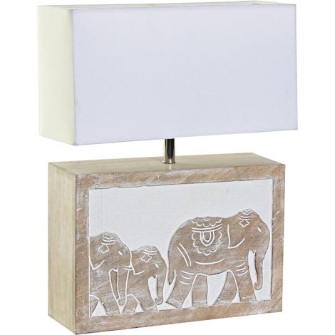 Lampara Sobremesa Mango Poliester 33X12X41 Marron LD196768 (1/4)