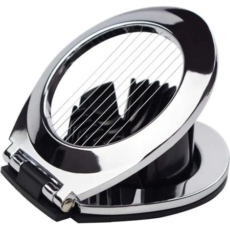 Coupe-œufs 2 en 1 en acier inoxydable (compatible lave-vaisselle) Coupe-mozzarella Coupe-œufs Séparateur d'œufs Casse-œufs Métal (1/5)