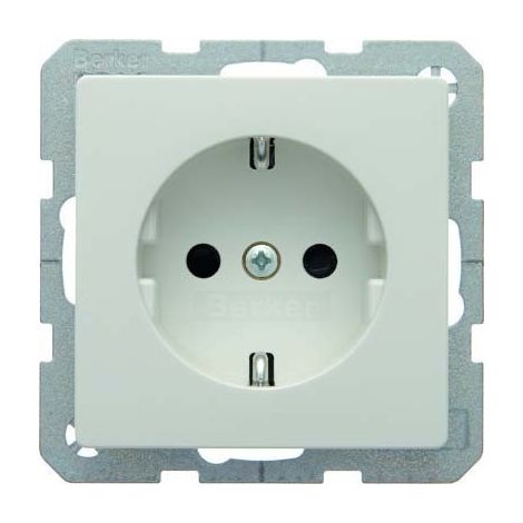 Presa Schuko Q1 con protezione dei contatti migliorata, velluto bianco neve 47236089