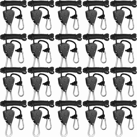 20 pièces poulie cliquets robuste corde pince cintre réglable levage lanière Kayak et canoë bateau arc serrure sangle d'arrimage (1/5)