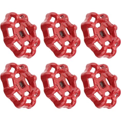 6 Pièces Poignée de Robinet Extérieure Ronde, Couleur Rouge (1/5)