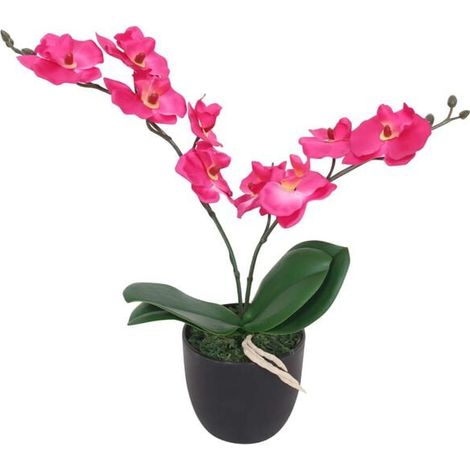 Orchidée artificielle en pot, 30 cm, rouge (1/3)