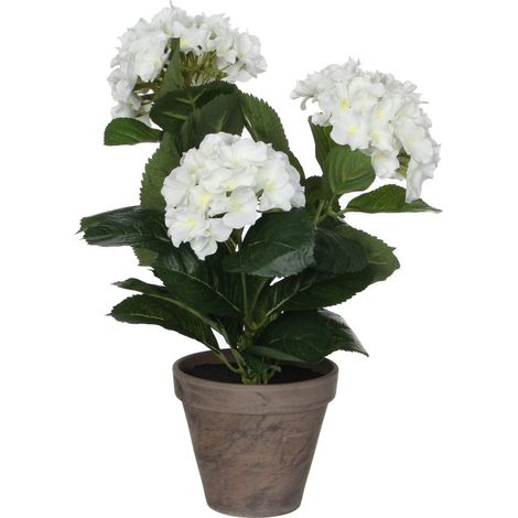 Mica Kunstpflanze Hortensie im Topf weiß, 40 x 35 cm Kunstpflanzen
