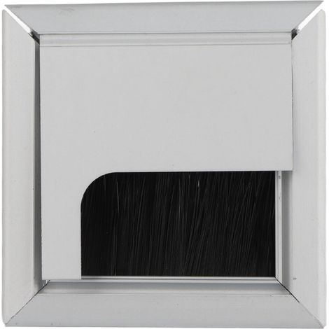 Cache-câbles carré en aluminium pour bureau, avec système de gestion des câbles. (1/4)