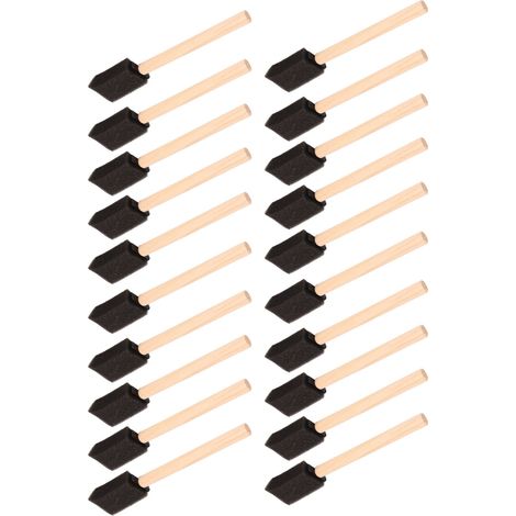Lot de 20 pinceaux à peinture en mousse avec manche en bois ergonomique prise confortable facile à nettoyer pour peinture et bricolage (1/5)