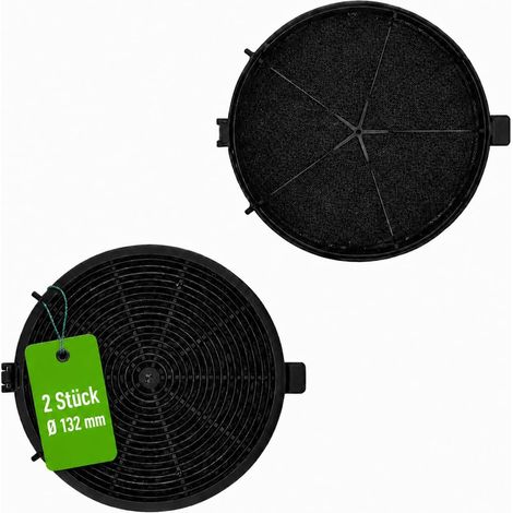 Lot de 2 filtres à charbon actif Ø 132 mm x 13 mm pour hotte aspirante (1/5)