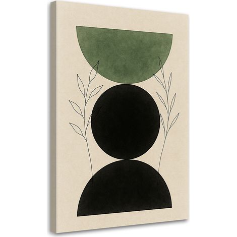 Quadro su tela, Figura geometrica Piante Minimalismo Verde - 80x120 (1/3)