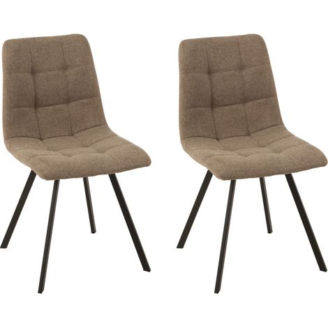 Chaises en tissu et en métal noir (lot de 2) - OLIVIA (1/5)