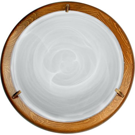 Plafoniera Candellux Duna 30cm legno naturale E27 bianca (1/2)