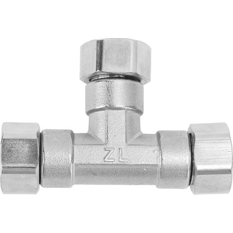 3-Wege-T-Stück aus Edelstahl 304, Schlauchverbinder, G1/2-Rohradapter für Wasser und Luft, Innengewinde (1/5)