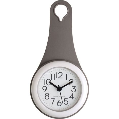 Réveil de salle de bain élégant - Réveil silencieux - Réveil de cuisine à ventouse - Mini réveil pour la maison - Réveil original - gris (1/4)