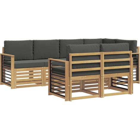 Outdoor Sofa Set 7 pcs White and Anthracite 247 x 128.5 x 73 cm vidaXL (1/5)