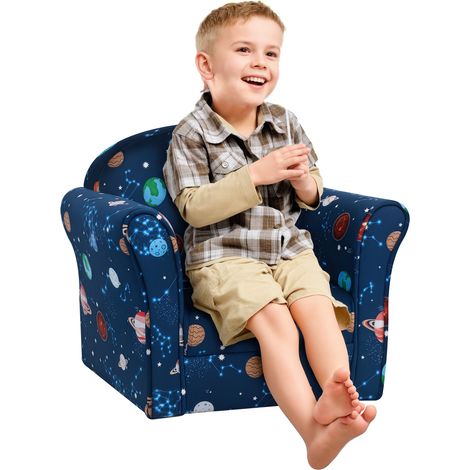 HOMCOM Kids Armchair Toddler Sofa Seat Children Chair Couch w/ Wooden Frame (1/5)