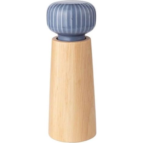 Moulin à poivre manuel en bois, compatible avec le sel de mer, les épices et les pots à condiments en céramique. Idéal pour la cuisine maison, les restaurants, les pique-niques, etc. 1 pièce, bleu.