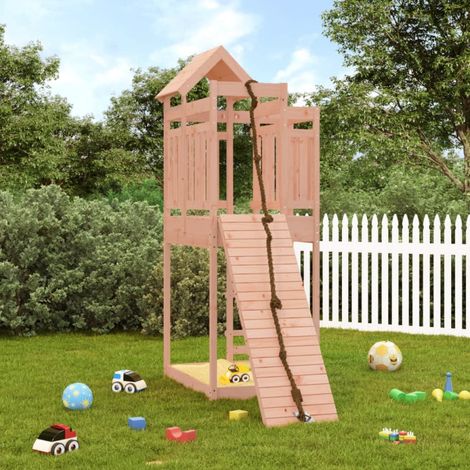 Casita infantil con pared de escalada madera abeto Douglas vidaXL (1/5)