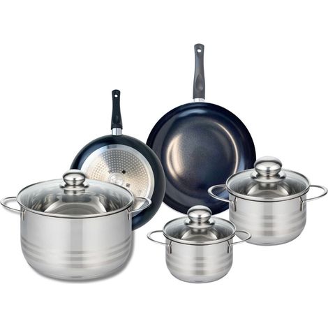 Ensemble de 2 Poêles de cuisson 20 et 24 cm et 3 faitouts 14, 16 et 24 cm Elo Prima Brillant (1/5)