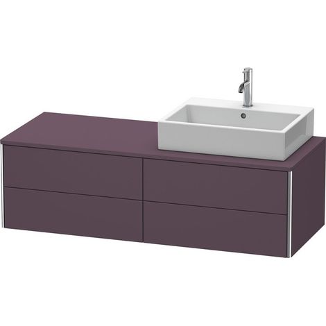 Meuble sous-vasque XSQUARE 400x1400x548m avec éclairage re Satin aubergine