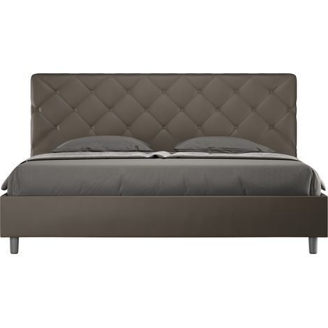 Letto Matrimoniale Large 180x200 cm Senza Rete Priya Cappuccino (1/5)