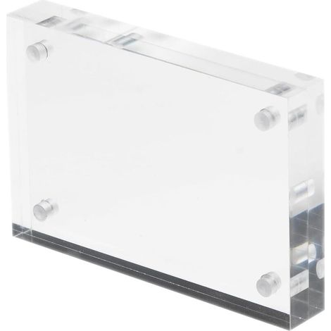 Cornice portafoto in acrilico senza cornice, bifacciale, 13 x 18 cm, magnetica, autoportante, per foto, biglietti, prezzi e informazioni sui prodotti. (1/5)