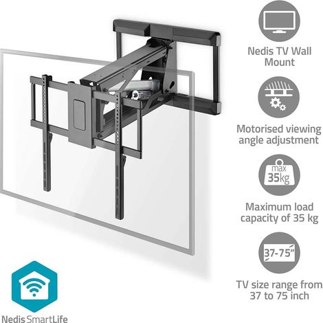 Soporte de pared para tv motorizado 37 - 75 - peso maximo de pantalla compatible 35 kg rotativo minima distancia de la pared 153 mm distancia maxima de la pared 485 mm controlado a dist (1/5)