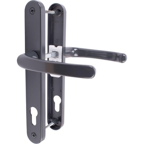 Ensemble Poignées Ressort PVC 92PZ - 1 Paire - Alliage de Zinc - Réversible et Robuste - Portes Extérieures Épaisses - Gris Anthracite 7016 (1/5)