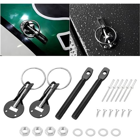 Kit De Verrouillage De Goupille De Capot Universel En Aluminium, Type Moteur Fournitures Tirant Racing Pour Les Voitures De Course Et Sport (1/5)