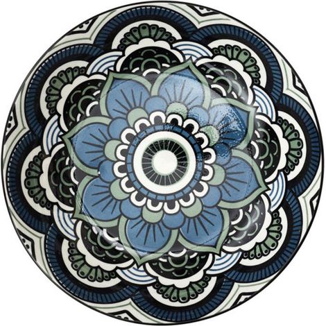 Lot de 6 Assiettes Creuses "Mandala" 20cm Bleu (1/4)
