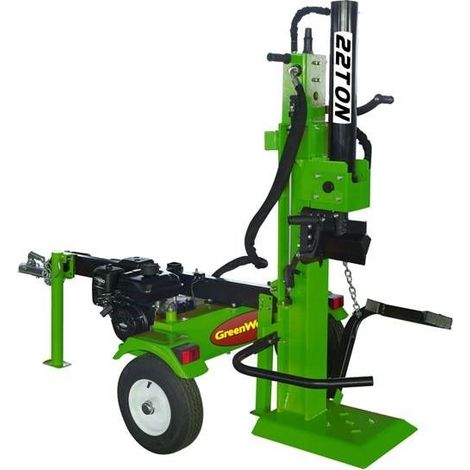 Greenwood – Fendeur de bûches thermique 22 Tonnes – Moteur Loncin 196cc – Fend des bûches jusqu'à 60 cm – Pour bois denses comme chêne et hêtre