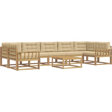 Set di divani da esterno 6 pz Bianco e Beige vidaXL (1/5)