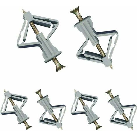60 Pièces Chevilles pour Plaque de Plâtre,GU.B/bon Chevilles avec Vis pour Plaques de Plâtre, Fixations Murales en Plâtre, Fixations Murales Creuses, pour Installation Murale en Plaque de Pl