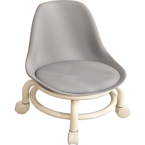Petit tabouret, tabouret enfant à roulettes, tabouret pour tout-petit, tabouret bas, chaise de salon, chaise de salle de bain, banc, gris. (1/3)