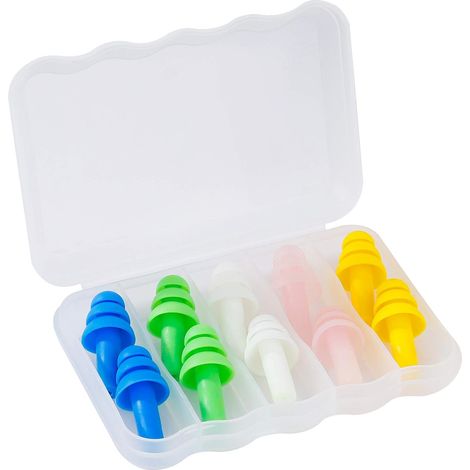 Bouchons d'oreille pour Dormir Bouchon d'oreille de Nager Imperméable Réduire Bruit pour Travail étude Ronflement Chantier Voyage 5 Paires-Fei Yu