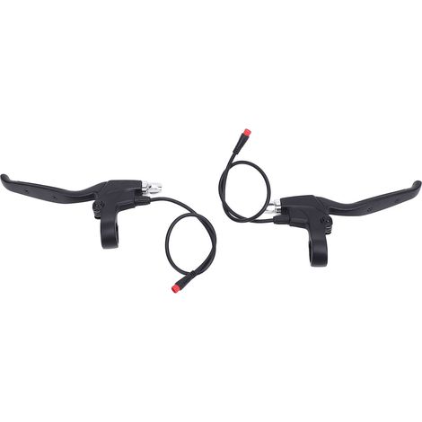 Lot de 2 poignées de frein pour trottinette électrique, en alliage d'aluminium résistant à l'eau, avec connecteur et levier de frein électronique. (1/5)
