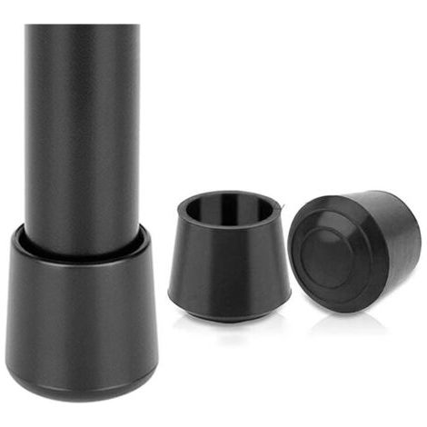 4 x 16 embouts en caoutchouc - adaptés aux pieds de table, chaises, meubles - disponibles en différentes couleurs et tailles (16 mm, noir) (1/5)