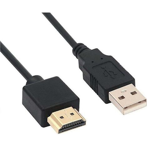 1 câble HDMI vers USB, câble d'alimentation USB vers HDMI mâle, cuivre pur 0,5 m