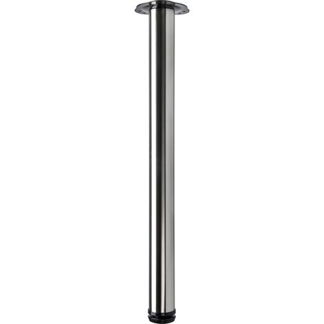 Hettich Set Tischbeine Tischfüße (D60x700-730mm, Edelstahl-Optik, 4 Stk.) 40649