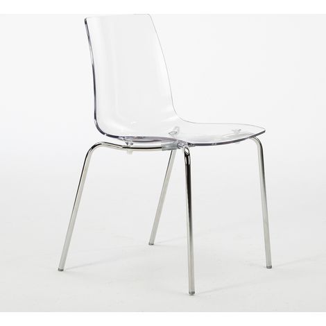 12 Sedie Lollipop Grand Soleil gambe acciaio bar offerta stock - Trasparente